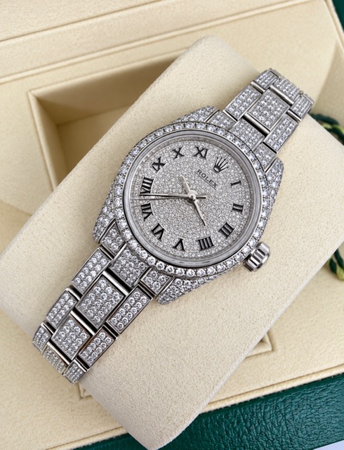 ROLEX 26MM DIAMOND SET BOX AND PAPERS