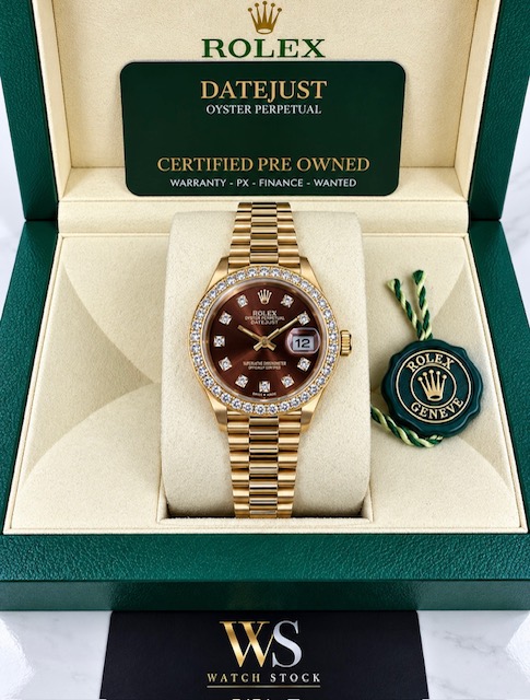 ROLEX CHOCOLATE 18K DATEJUST 69178 BOX AND PAPERWORK